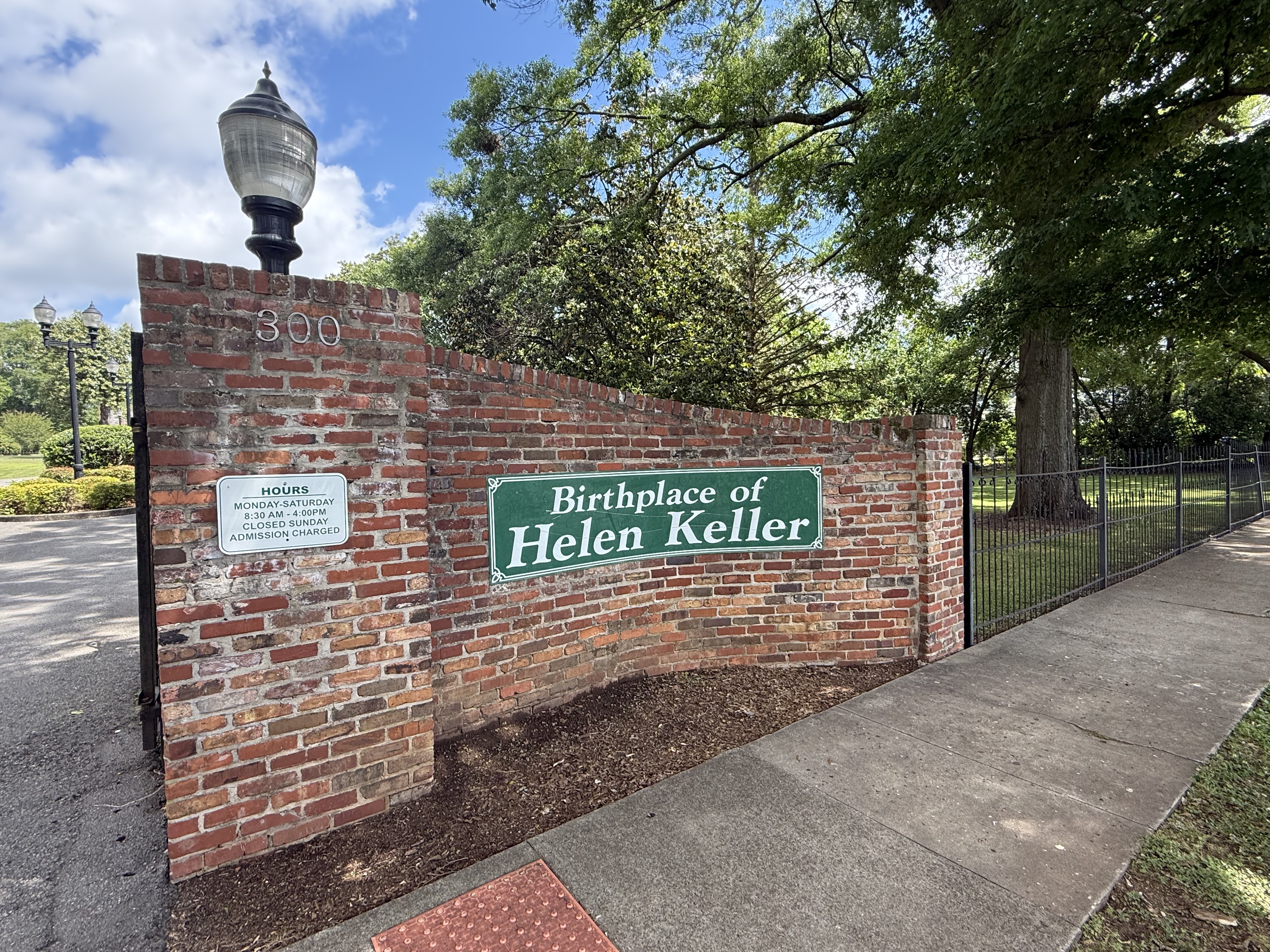 ivy Green entrance in Tuscumbia Alabama, birthplace of Helen Keller
