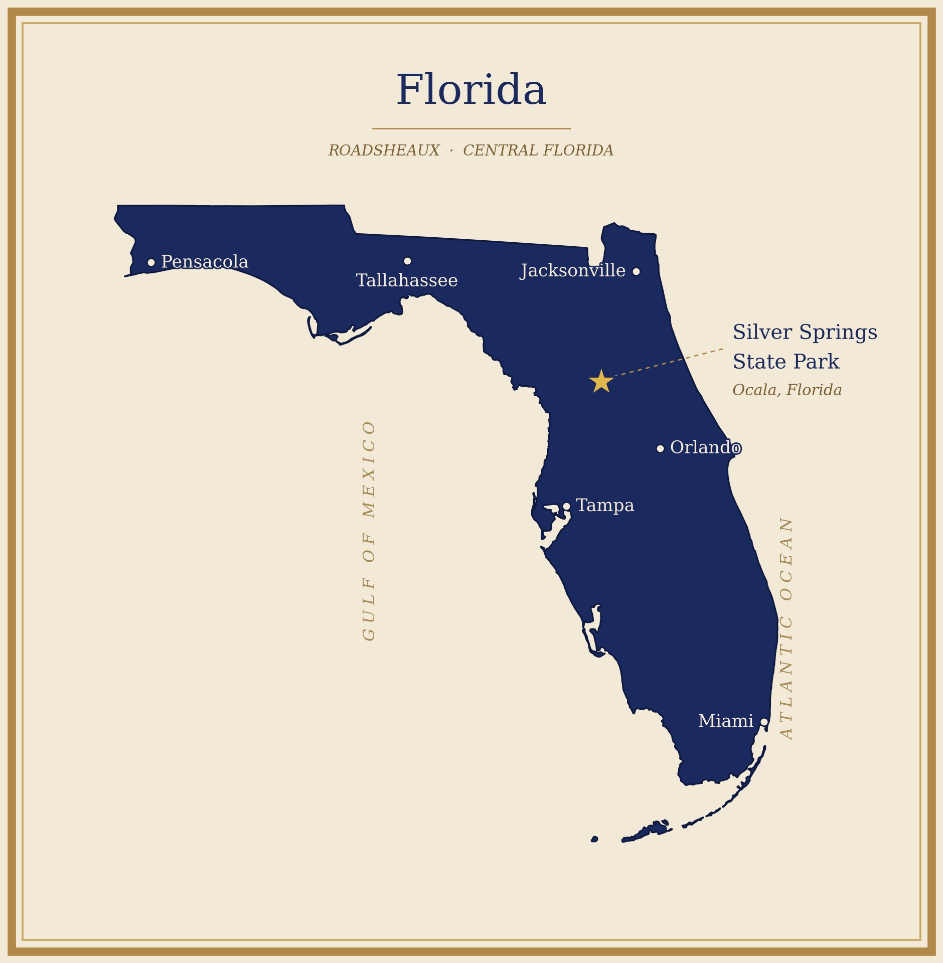 Silver Springs State Park location on Florida map