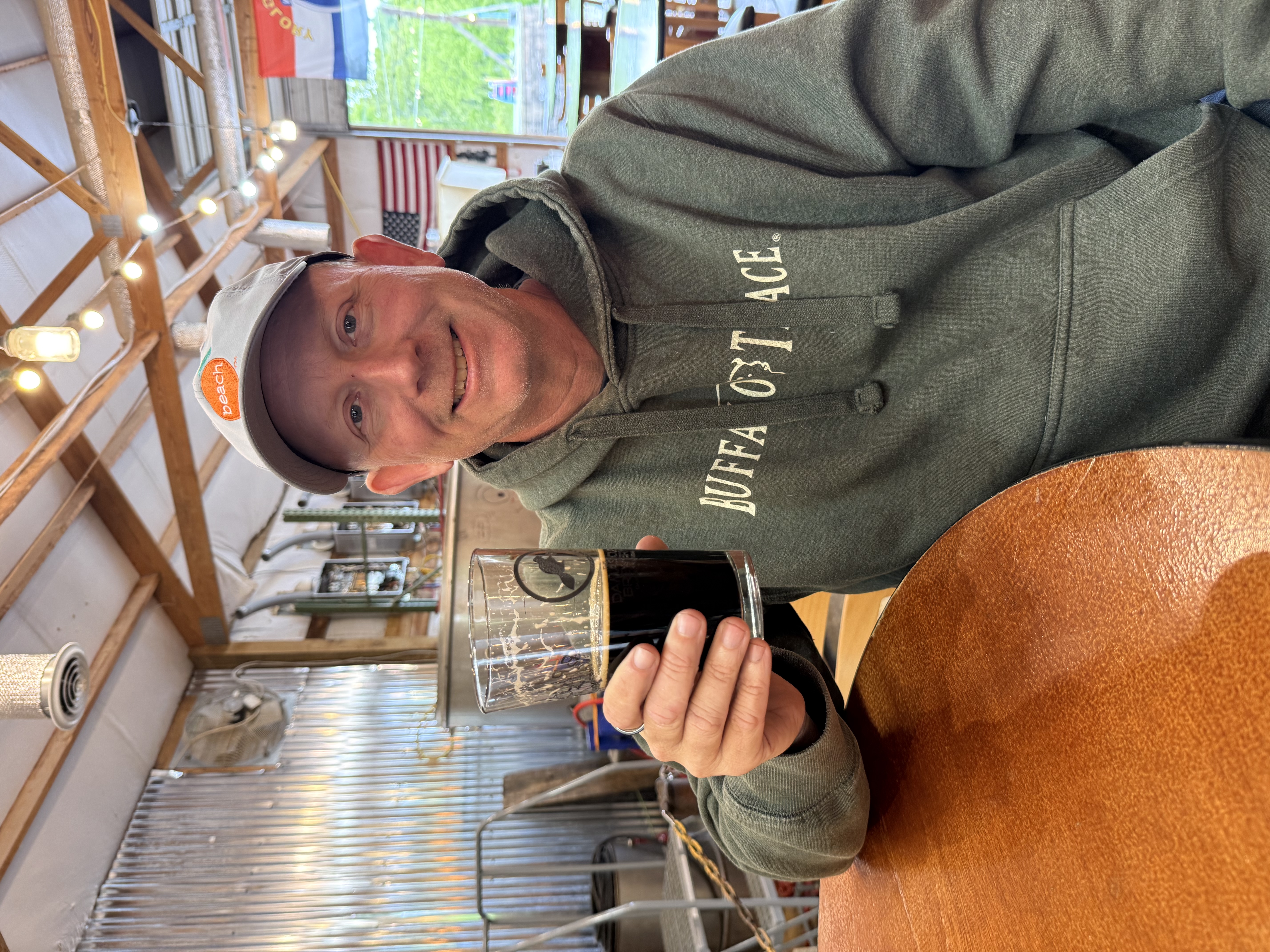 Chad enjoying a beer at Damascus Brewing