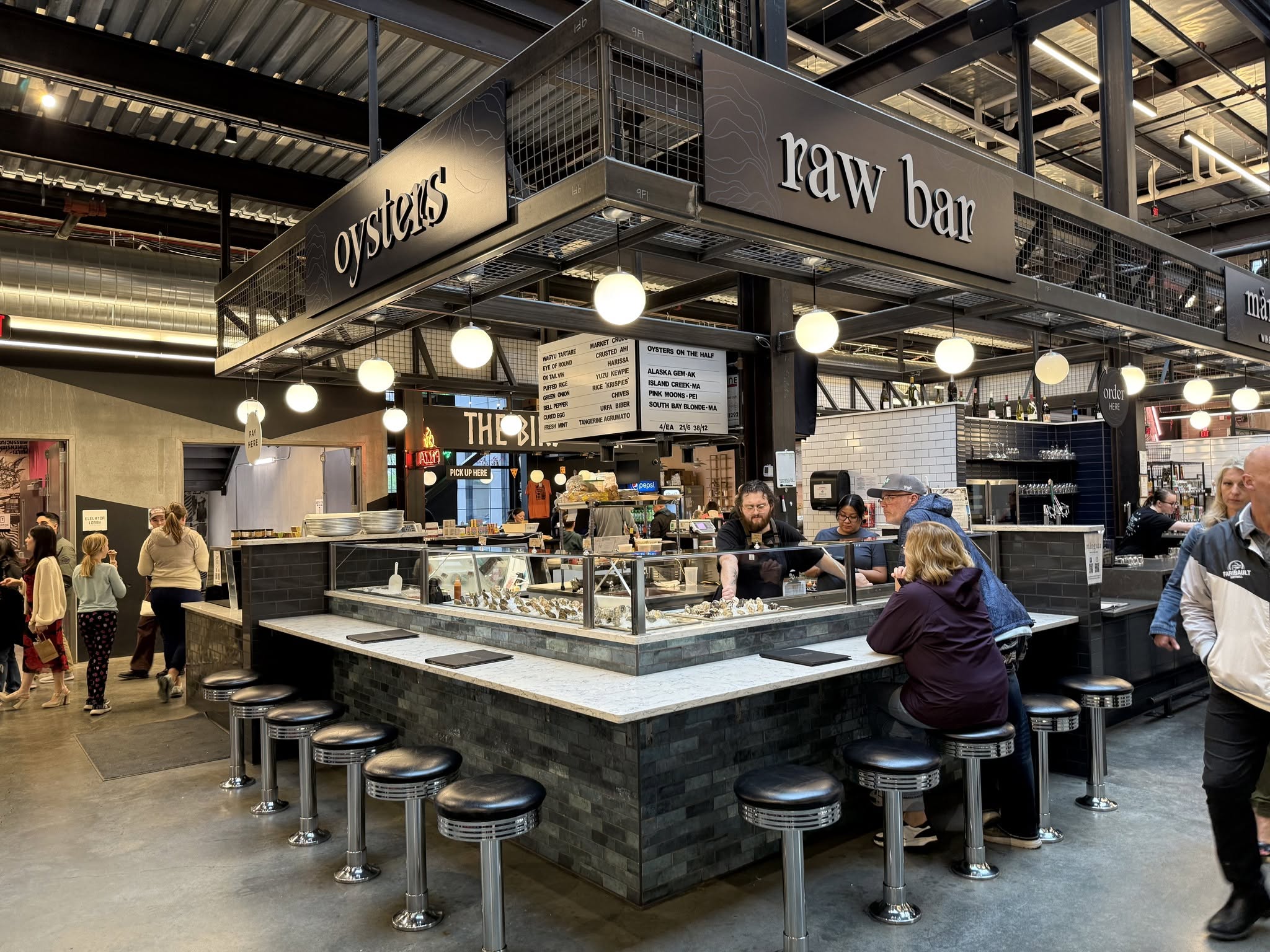 Raw Bar inside of Drekker Brewing