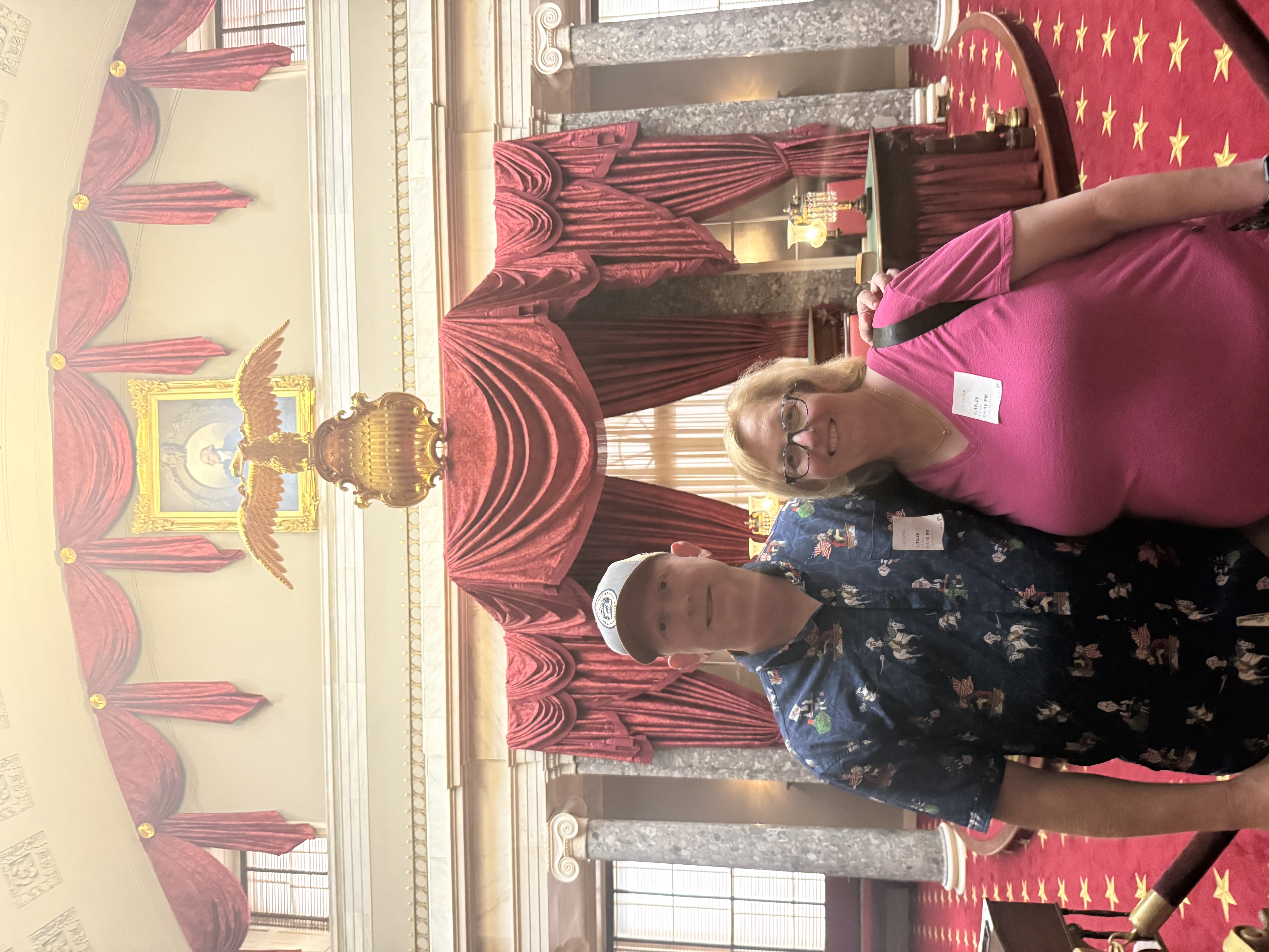 Chad and Donna in the old US Senate Chamber