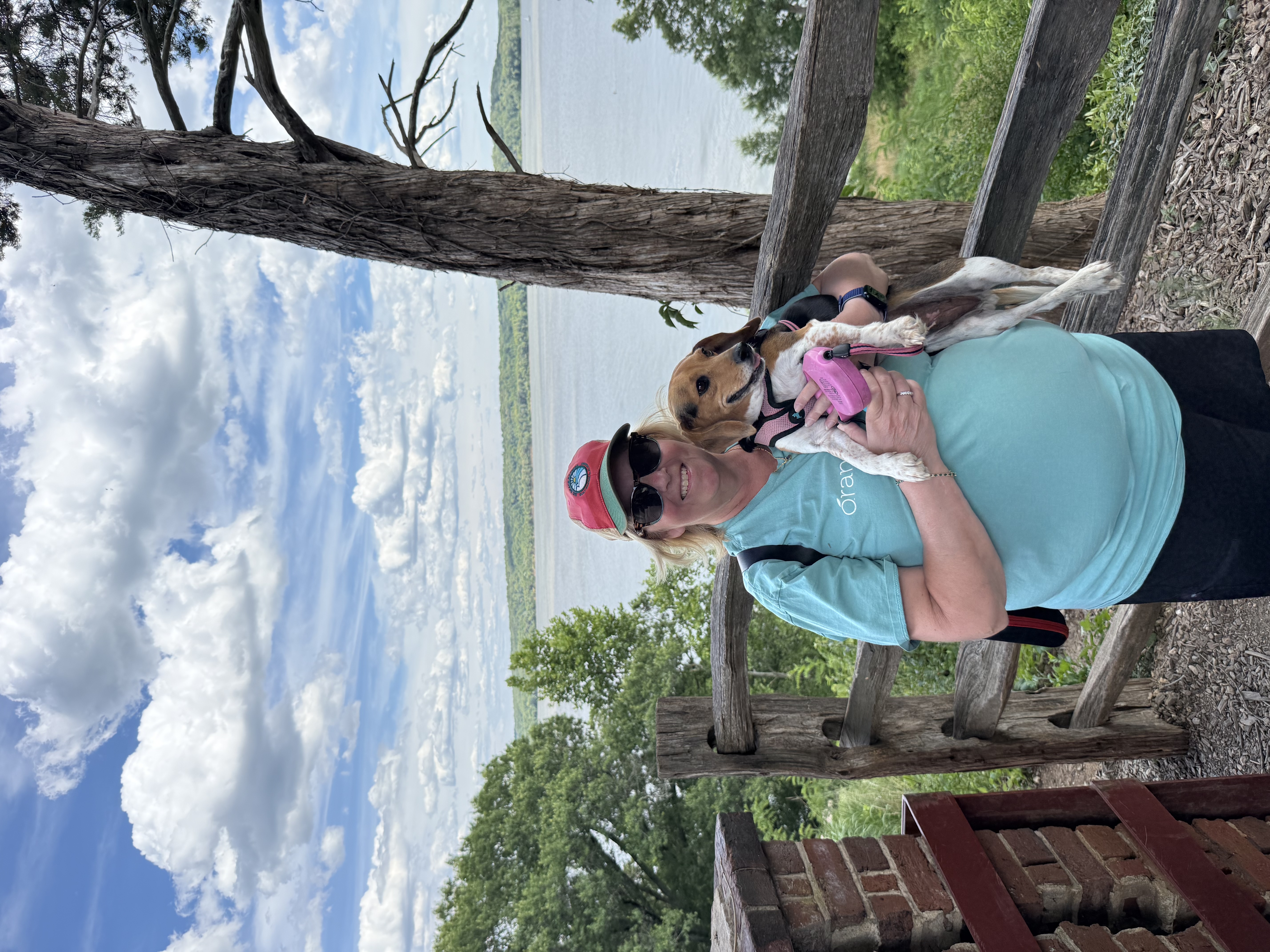 Donna and Juneaux at Mount Vernon with the Potomac in the background Donna and Juneaux at Mount Vernon with the Potomac in the background