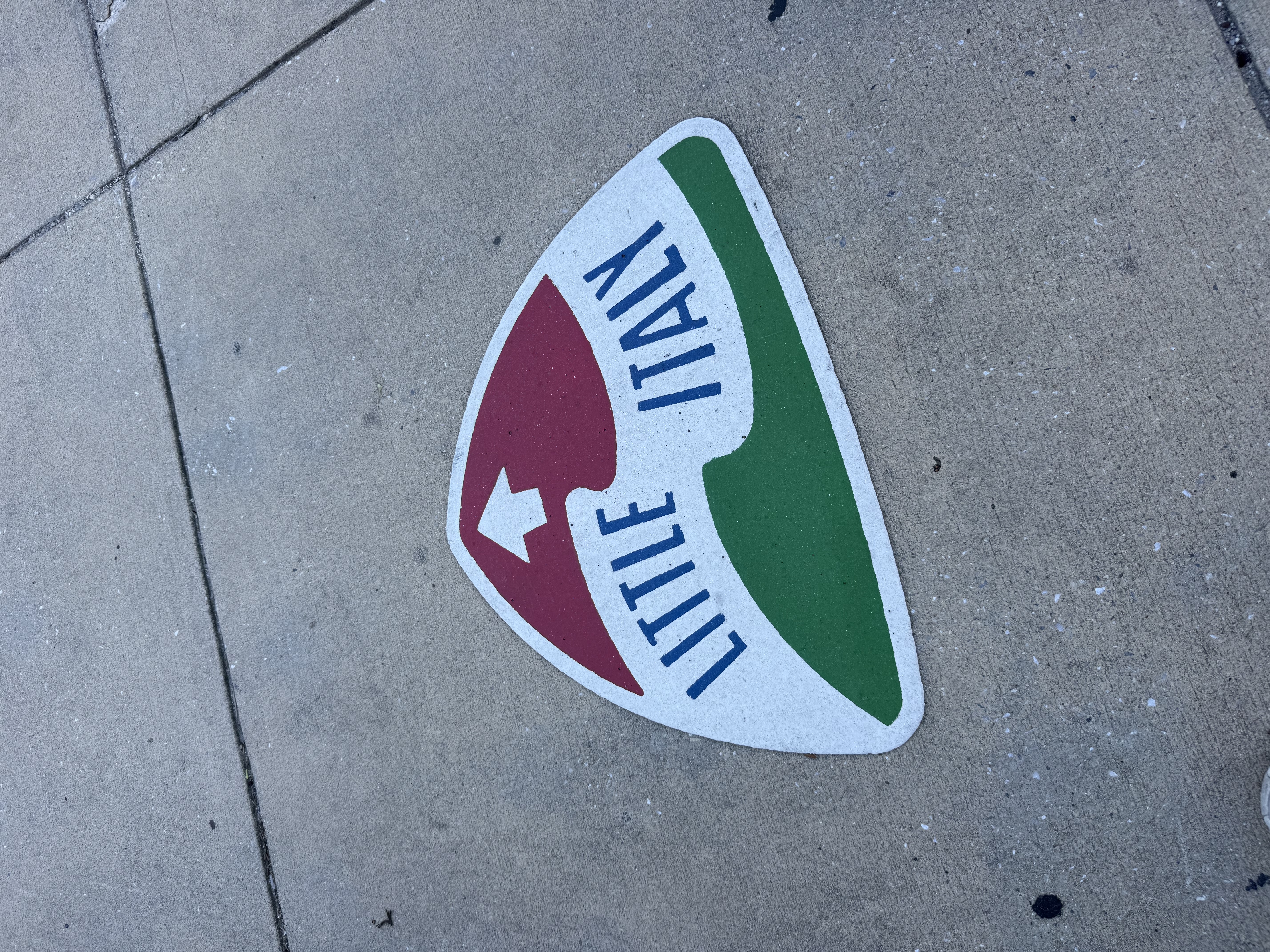 The path to Little Italy in Baltimore was lined with markers leading the way