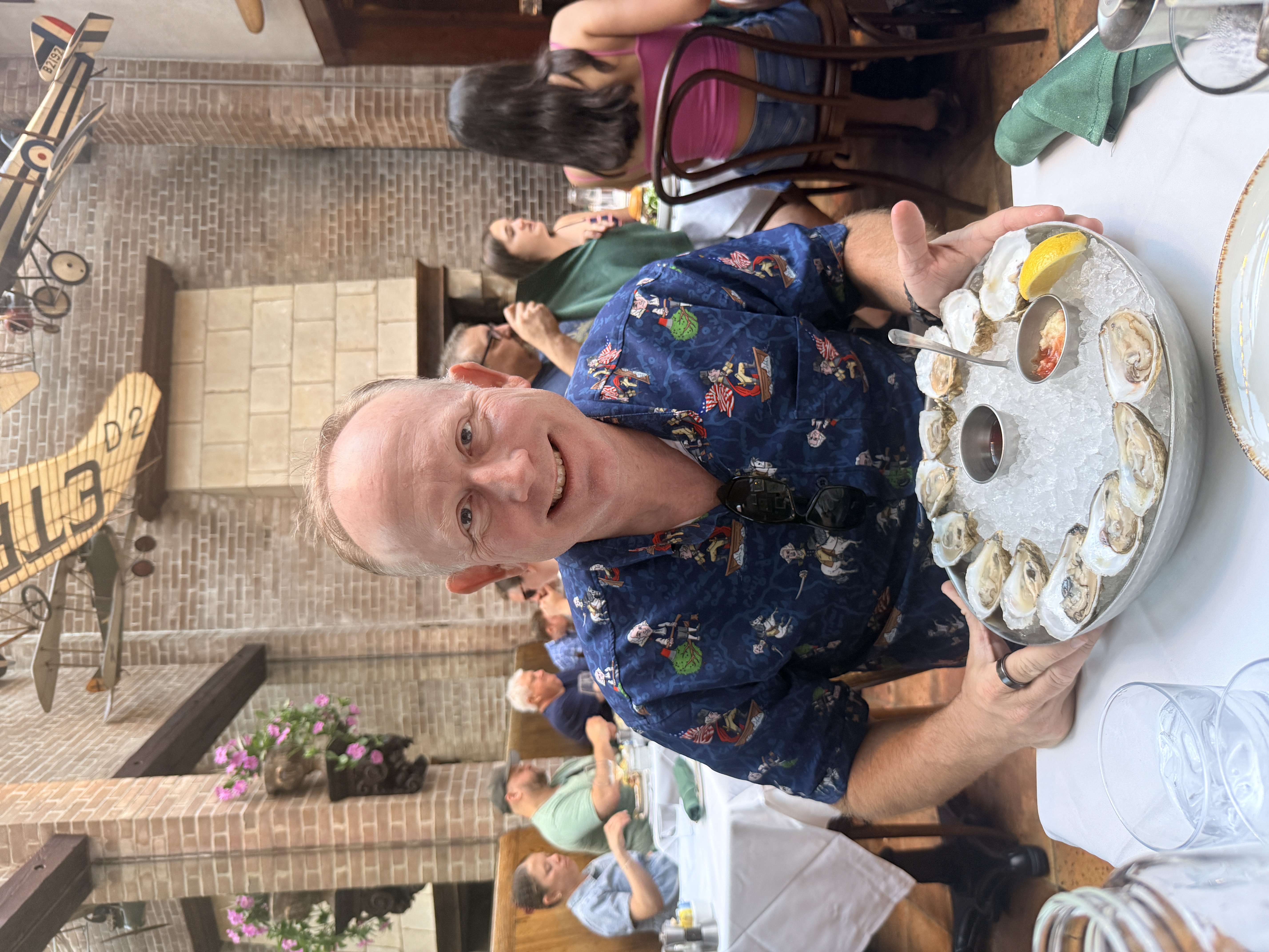 Chad and his plate of oysters from Clydes