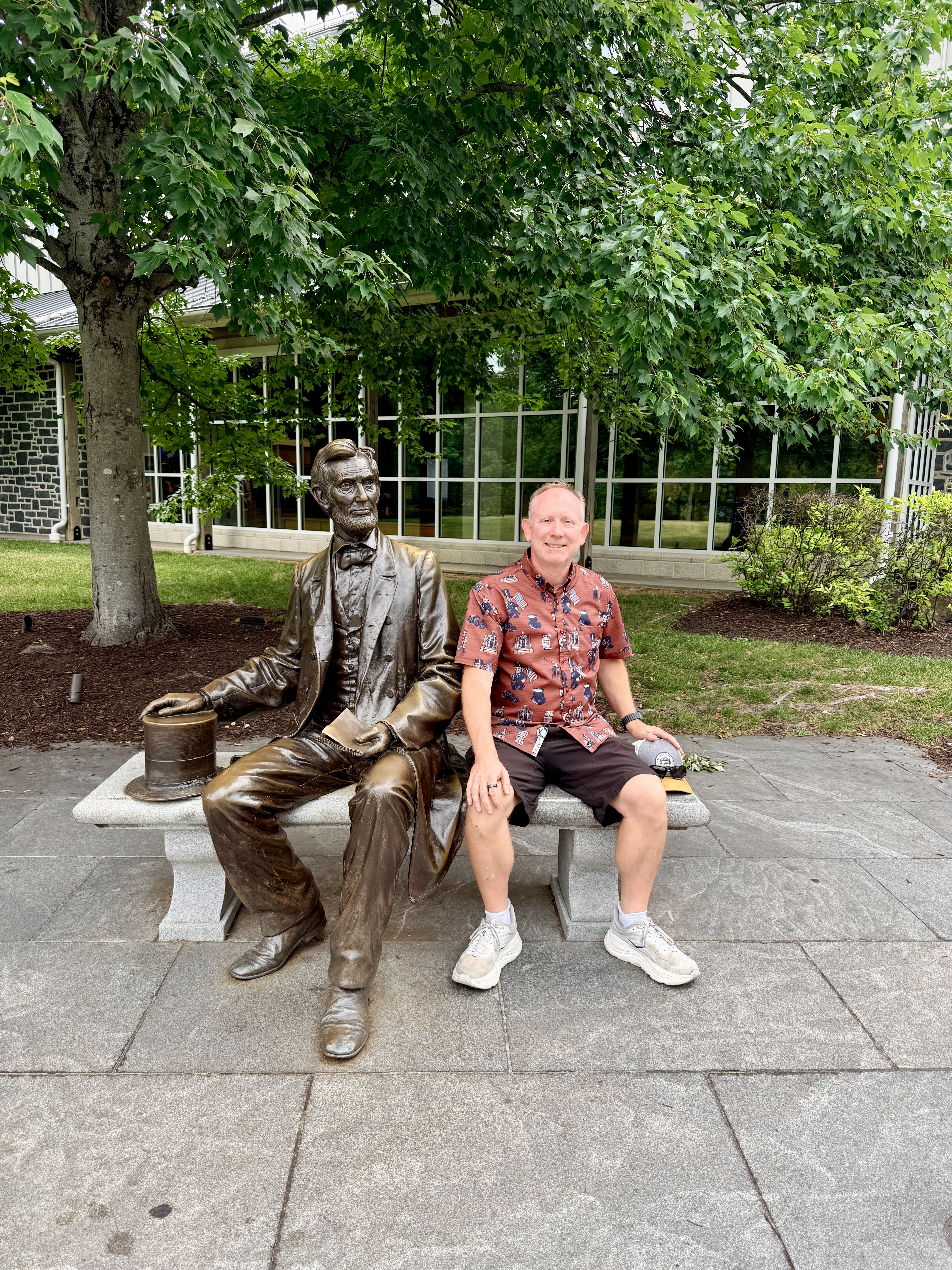 Chad with Abraham Lincoln wearing his Lincoln RSVLTS