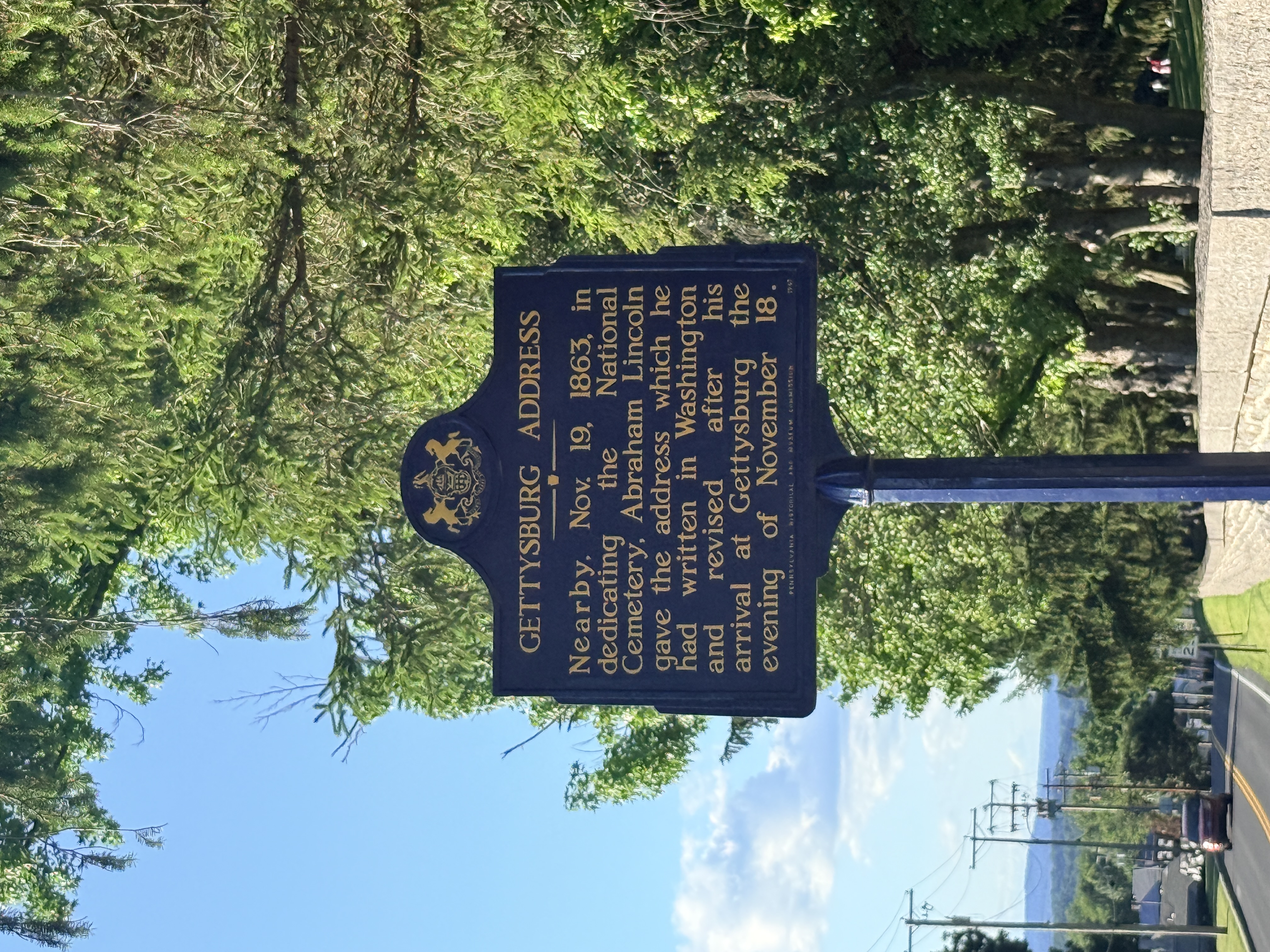 Sign for Site of the Gettysburg Address | Gettysburg National Cemetery