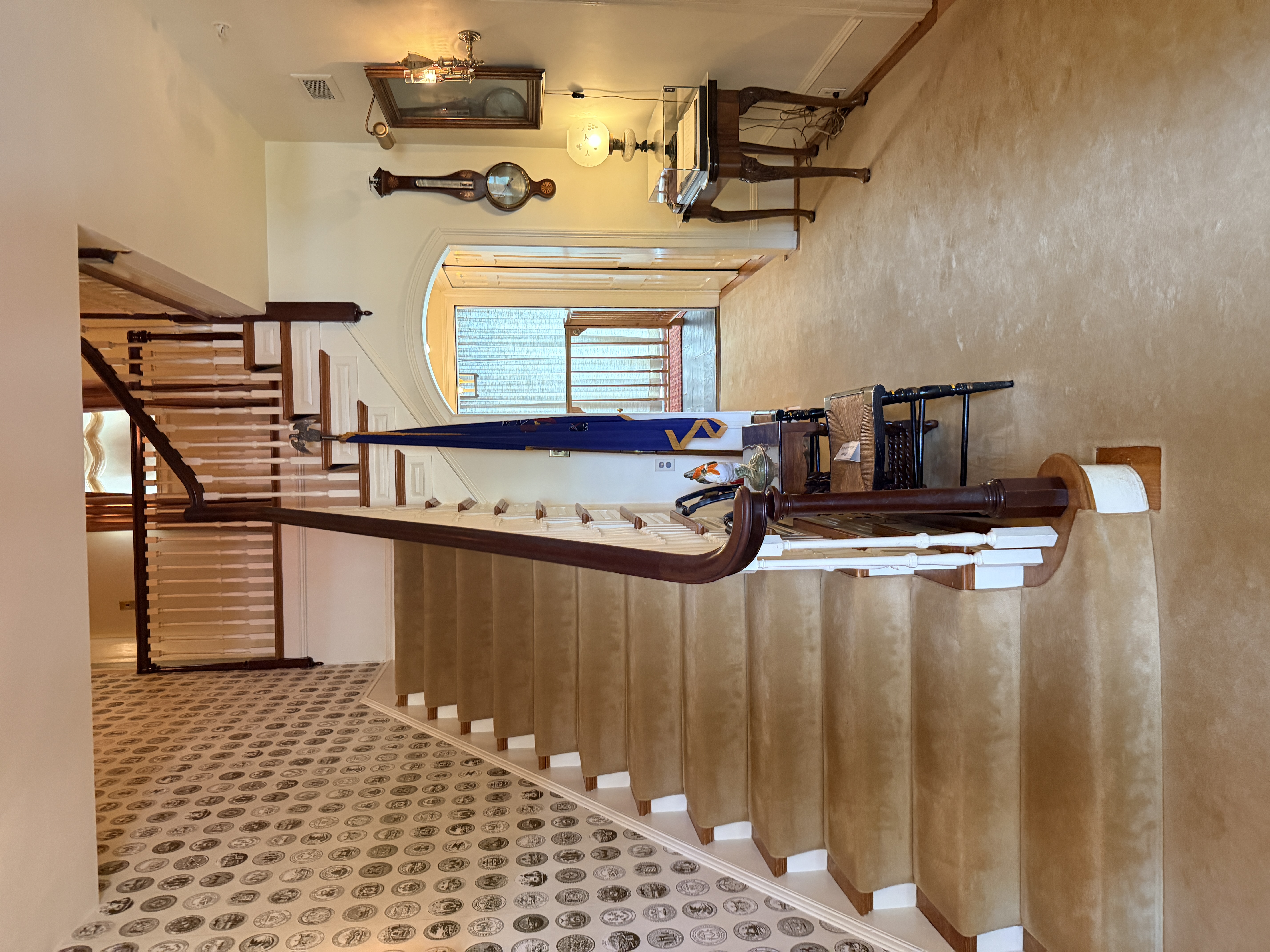 Coming inside the front door to Eisenhower Home - Tall Staircase