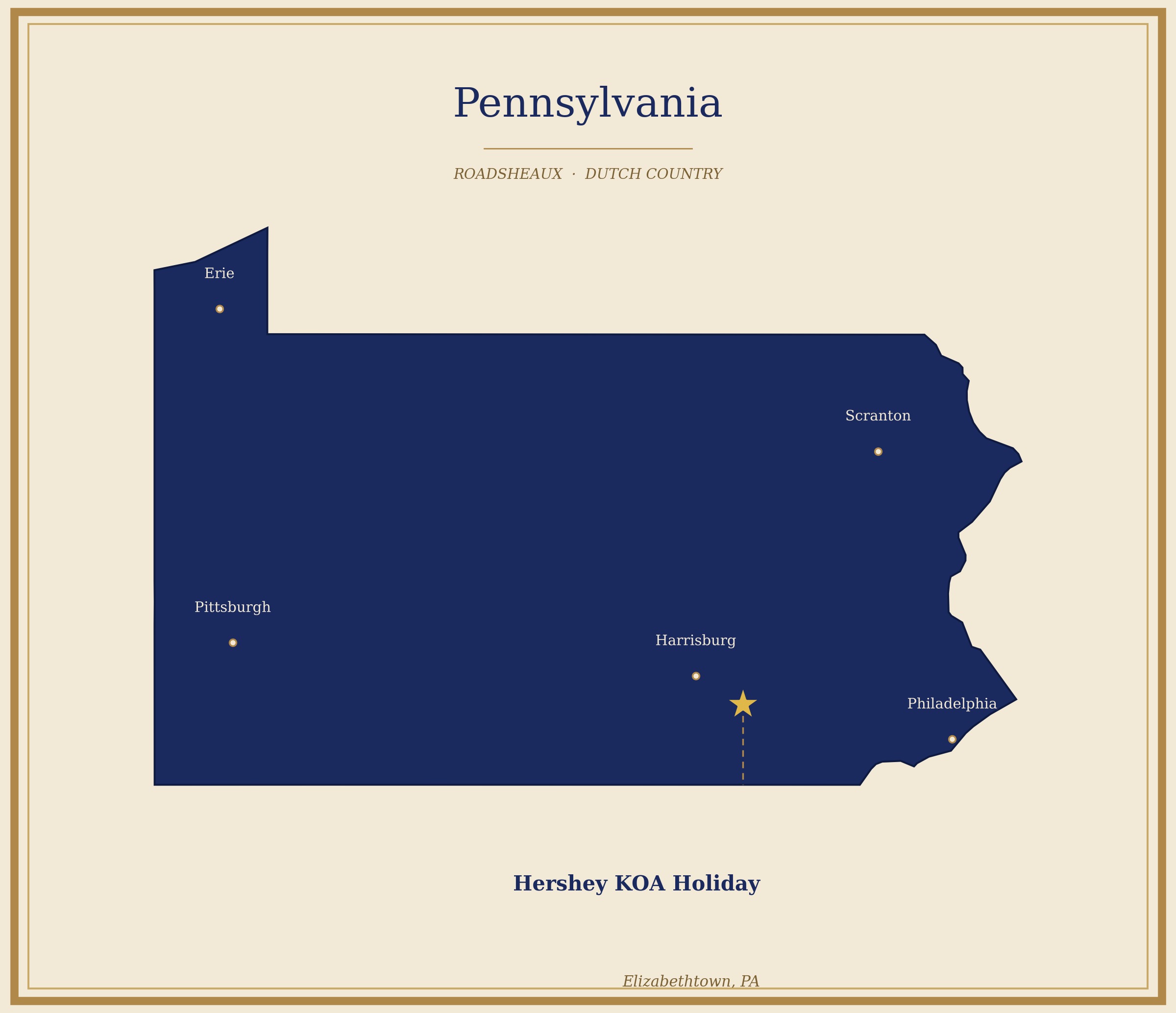 Elizabethtown / Hershey KOA map locator