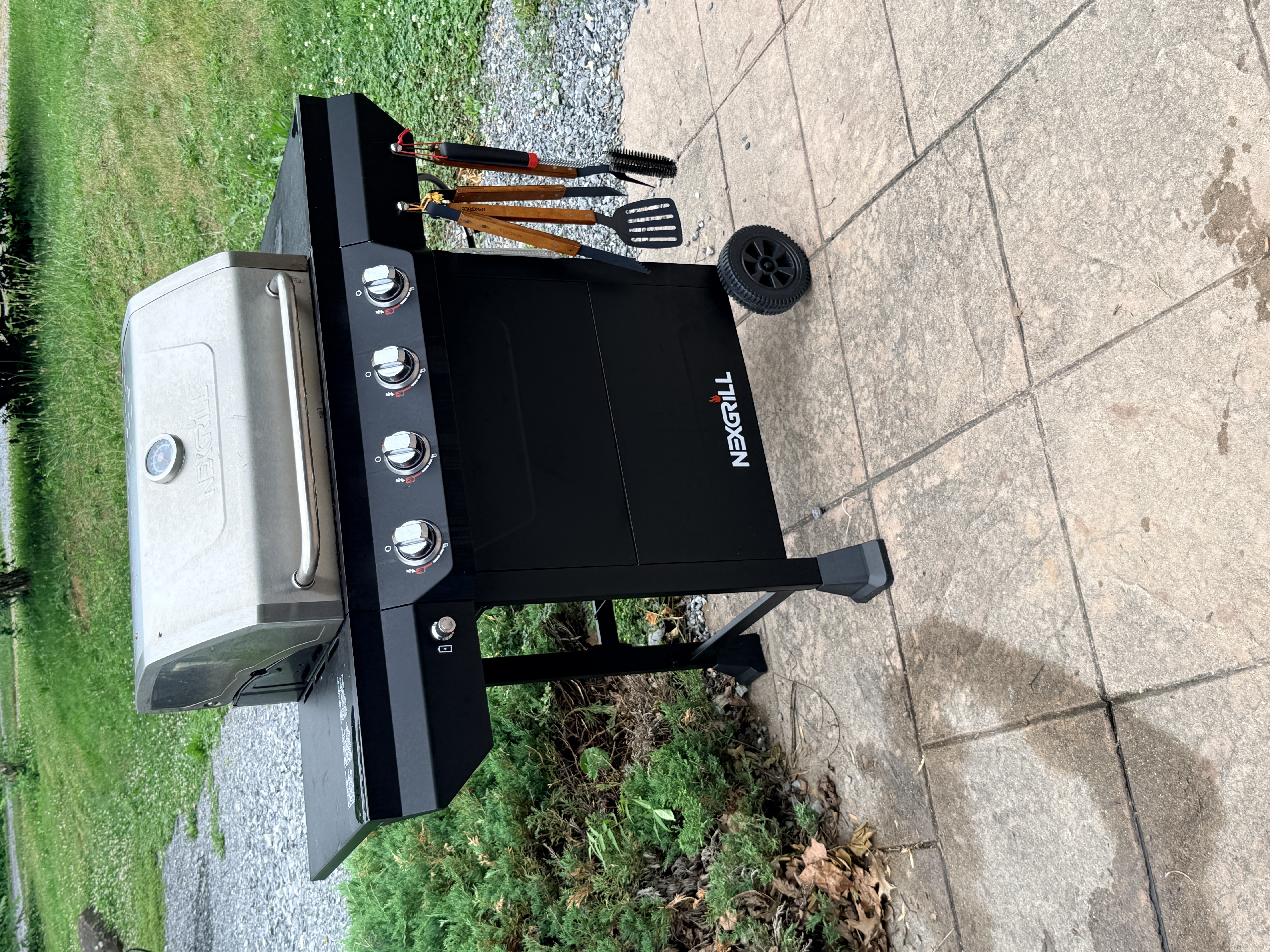 Grill on patio site at Hershey KOA