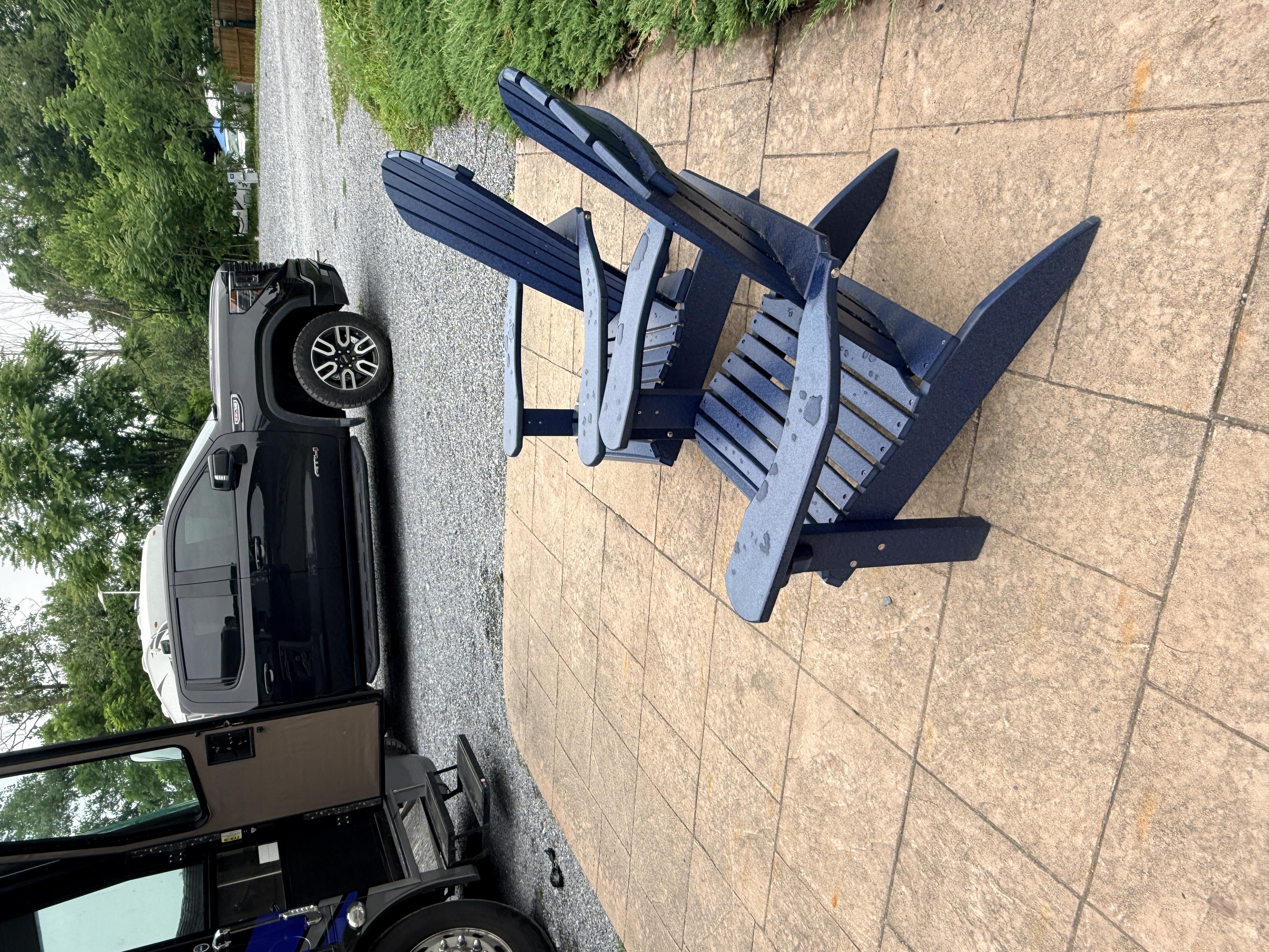 Adirondack Chairs on patio pad